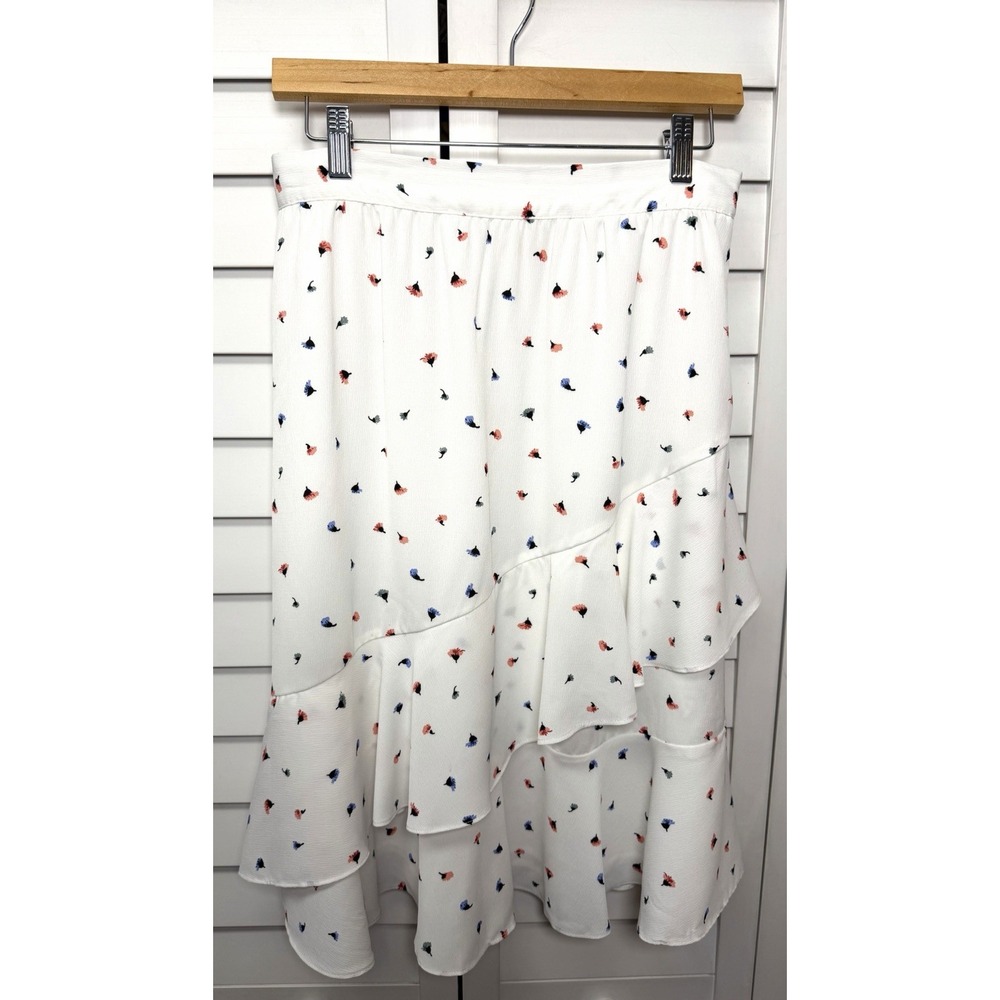 ModCloth Floral Tiered Ruffle Elastic Waist Midi Skirt Women's Size Medium